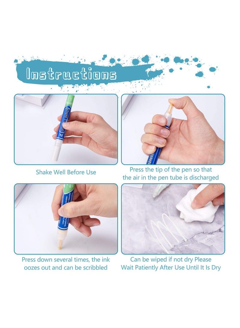 Grout Pen White Tile Paint Marker, 8Pcs Waterproof Grout Paint, Tile Grout Colorant and Sealer Pen for Bathrooms Kitchen Porch Patio Repair Refresh, White, Wide 4.5mm Tip - Image 2