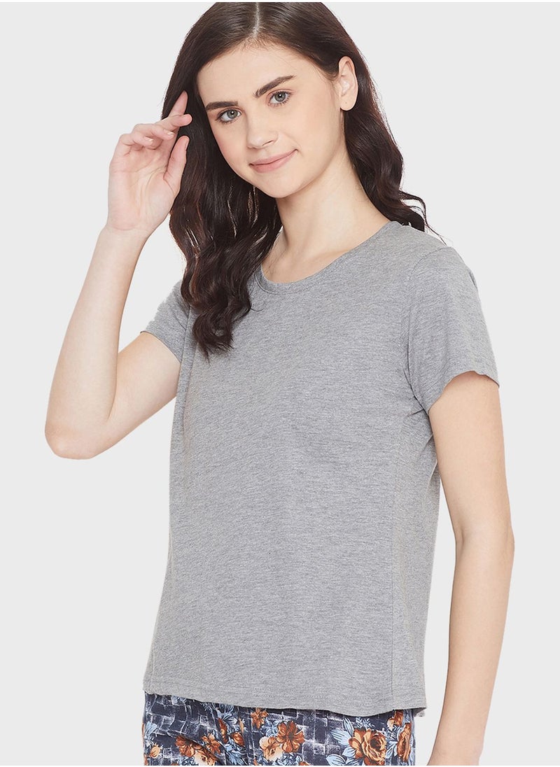 Clovia - Cotton Rich Sleep T-Shirt - Image 1