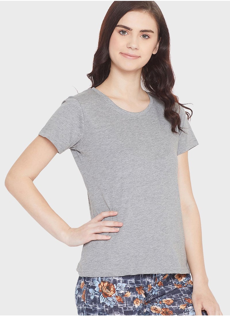 Clovia - Cotton Rich Sleep T-Shirt - Image 1