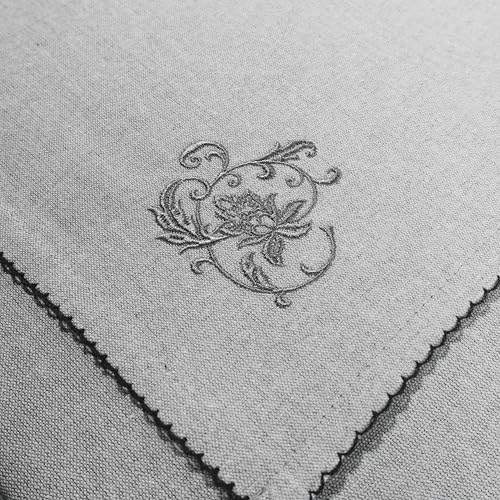 Rustique Linens 100% Cotton Embroidered Cloth Napkins – Set of 6 Large 46 x 46 cm | Soft, Absorbent Dinner Napkins for Dining Table & Kitchen | Grey Lily - Image 5