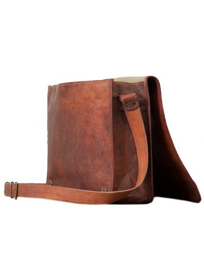 TUZECH Pure Leather Vintage Cross-Body Messenger Satchel Bag (13.3 Inches, Brown) - Image 3