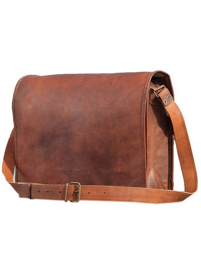 TUZECH Pure Leather Vintage Cross-Body Messenger Satchel Bag (13.3 Inches, Brown) - Image 1