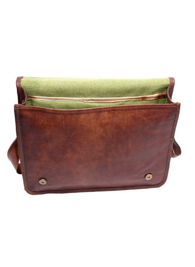 TUZECH Pure Leather Vintage Cross-Body Messenger Satchel Bag (13.3 Inches, Brown) - Image 5
