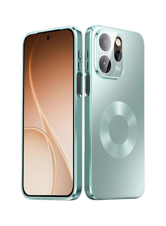 Compatible with Oppo Reno 15 Pro 5G Magnetic Protective Case with Camera Lens Protector, Wireless Charging, Stylish Phone, Electroplated Matte Back Cover