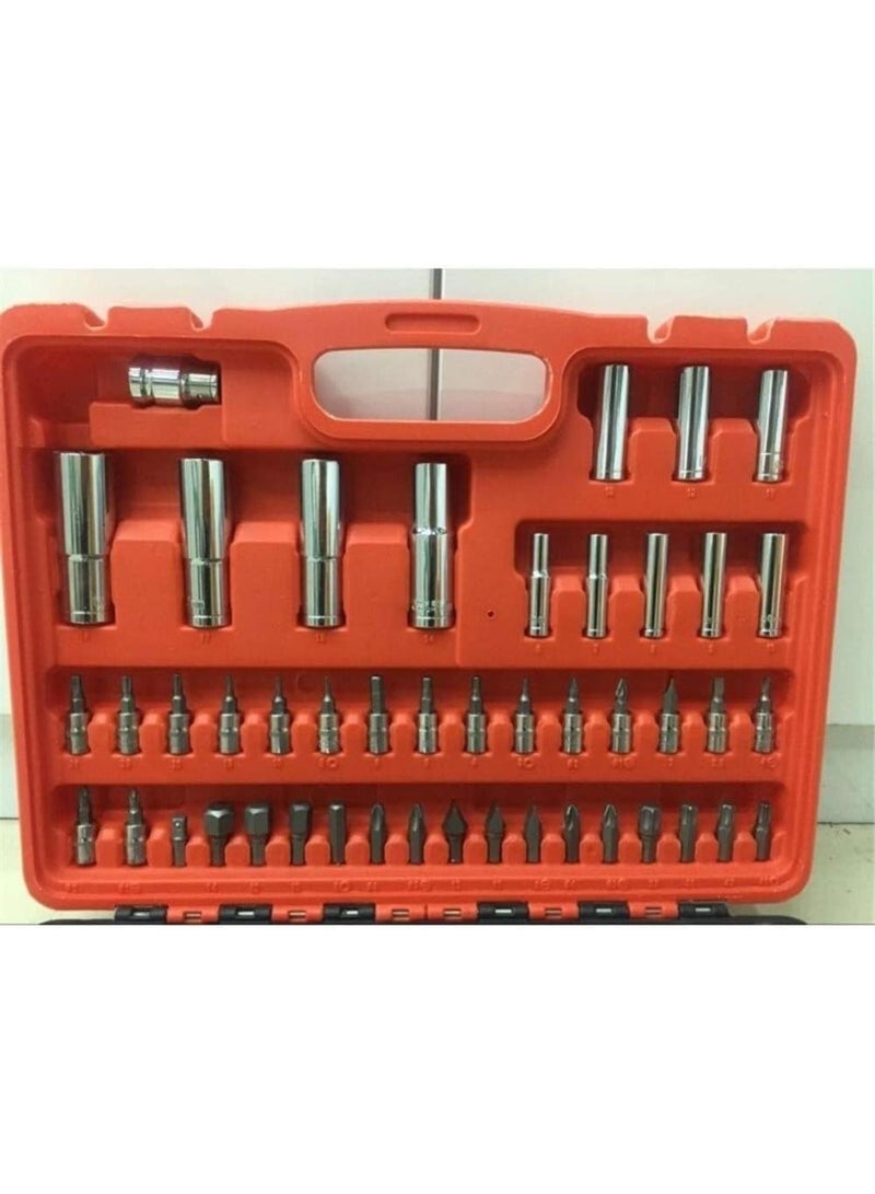 GGOOT Ratchet Spanner Socket Set Socket Wrench Set 94Pcs Auto Repairing Red Box Hardware Tool Kits Sockets Ratchet Wrench Combo Tools Kit 1011 - Image 2