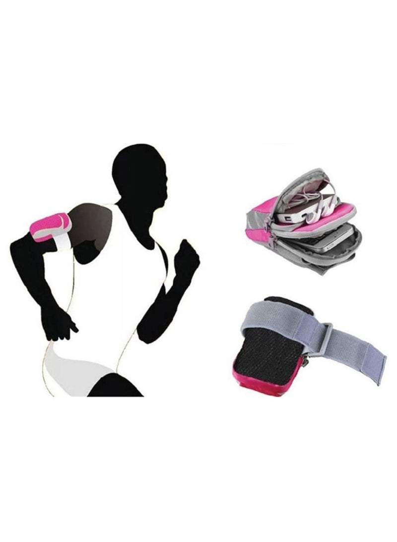 ARTC Sport Armband Outdoor Portable Running Pack Multifunction Arm Bag Pouch Case Wrist Wallet Running Cycling Smartphone Arm Sleeve Pocket Wave Point Green  - Image 4