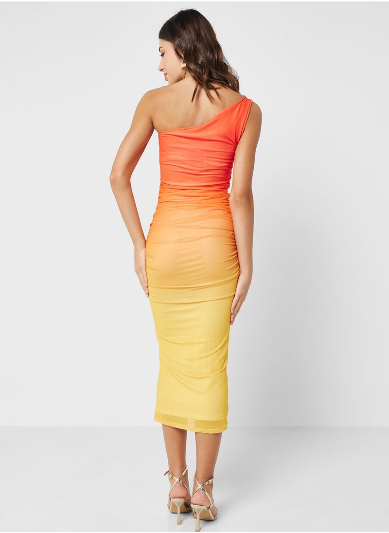 Ginger - One Shoulder Ombre Dress - Image 1