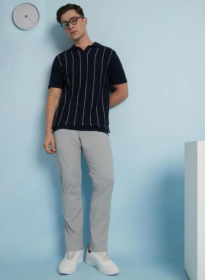 Dennis Lingo Dennis lingo Men Striped Flat Knit Polo