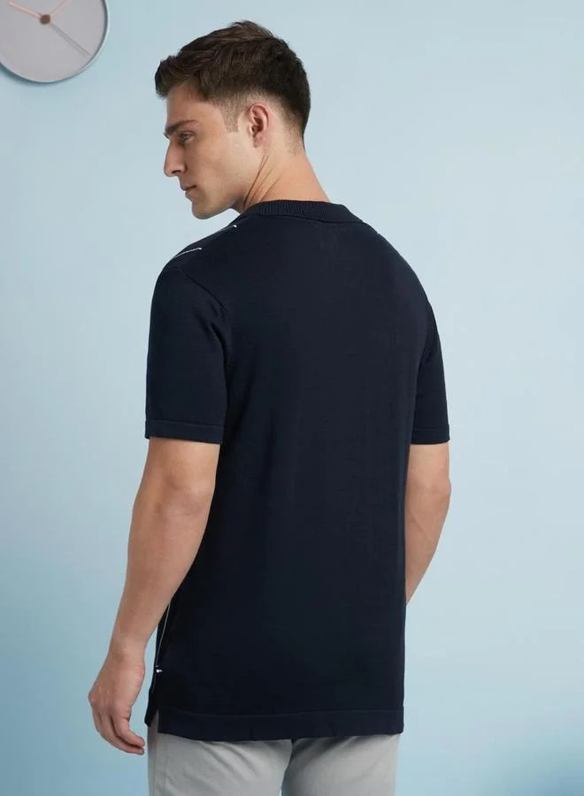 Dennis Lingo Dennis lingo Men Striped Flat Knit Polo