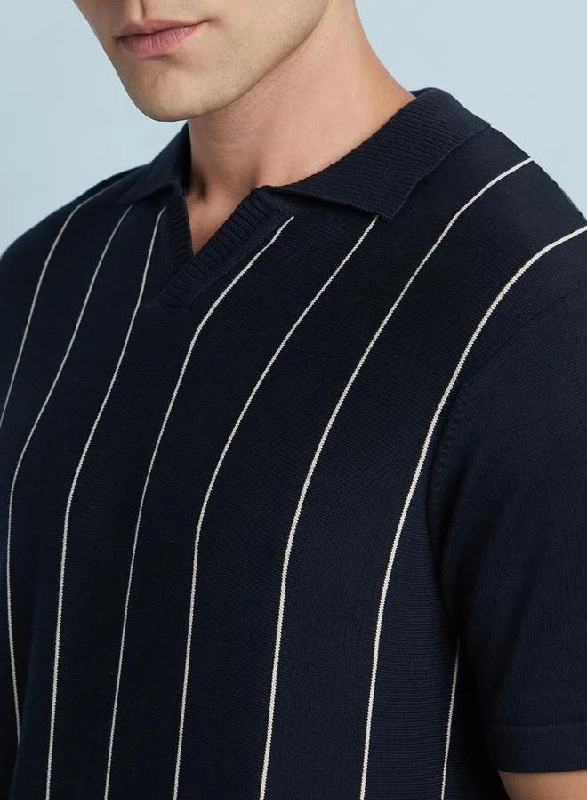 Dennis Lingo Dennis lingo Men Striped Flat Knit Polo