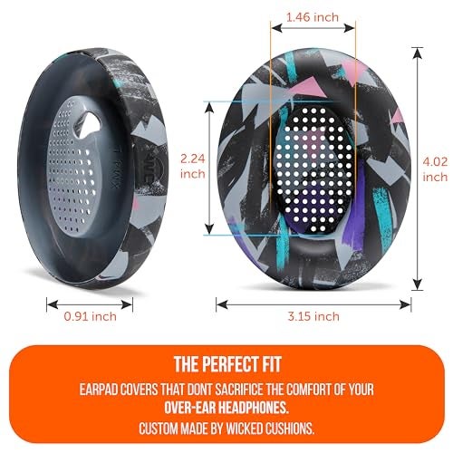 WC SweatZ XM4 - Patented Protective Earpad Sweat Covers for Sony WH1000XM4 by WC | Silicone Ear Covers for Sony WH-1000XM4 Headphones | Sweatproof & Easily Washable | 90's Black - Image 5
