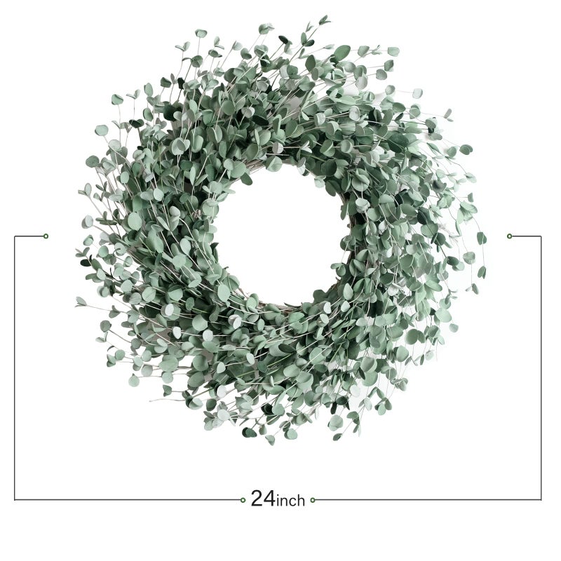 Egolot 24 Inch Everyday Greenery Boxwood Wreath for Front Door, Soft Touch Green Mini Leaves Wreath for Indoor and Outdoor, Romantic Green Wreath for Wedding Decor - Image 5