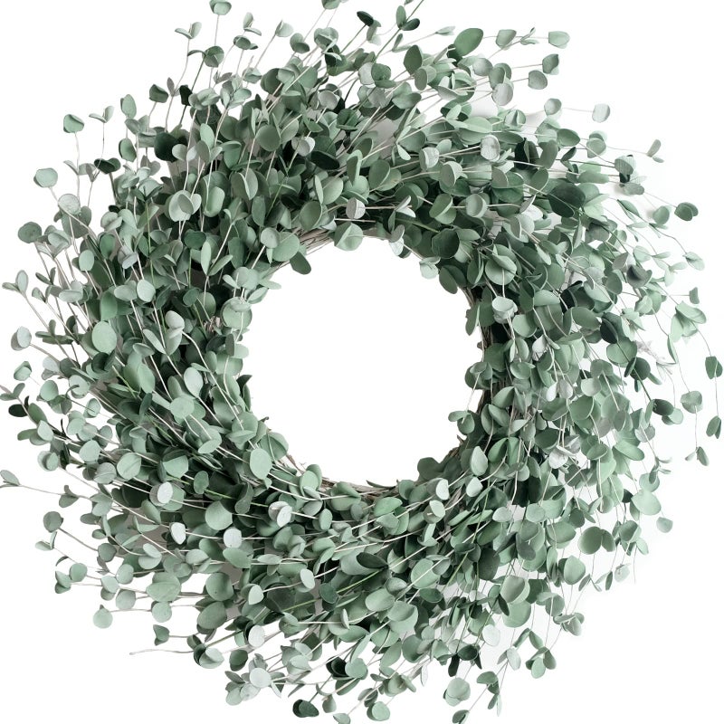 Egolot 24 Inch Everyday Greenery Boxwood Wreath for Front Door, Soft Touch Green Mini Leaves Wreath for Indoor and Outdoor, Romantic Green Wreath for Wedding Decor - Image 1