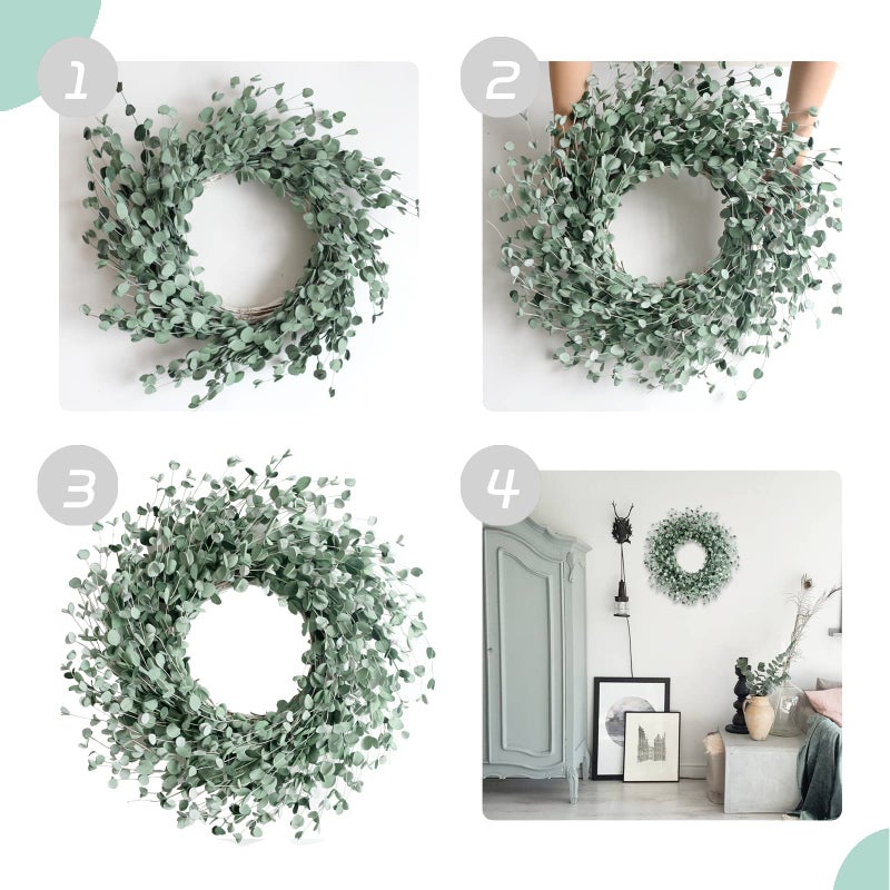 Egolot 24 Inch Everyday Greenery Boxwood Wreath for Front Door, Soft Touch Green Mini Leaves Wreath for Indoor and Outdoor, Romantic Green Wreath for Wedding Decor - Image 4