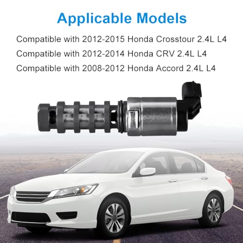 WMPHE Engine Variable Valve Timing VVT Solenoid Compatible with Honda Accord 2008-2012 CR-V 2012-2014 Crosstour 2012-2015 L4 2.4L Replacement for 15830R44A01 15830R5AA01 918-076 918076 VVT220 VTS1029 - Image 2