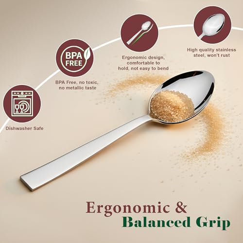 Parage 6 Piece Stainless Steel Tea Spoon Set for Tea, Coffee, Sugar & Spices, Small Spoons, Silver, Thickness: 1.8mm, Length: 14.5 cm - Image 4