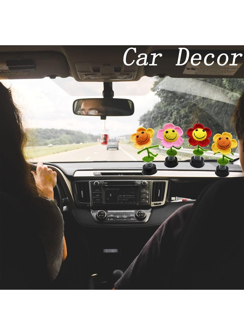 AMNQUERXUS Sunflower Gifts for Women Handmade Sunflower Decor Car Dashboard Decorations Flower Wall Decor Bottom Sticker Design Pink  - Image 5