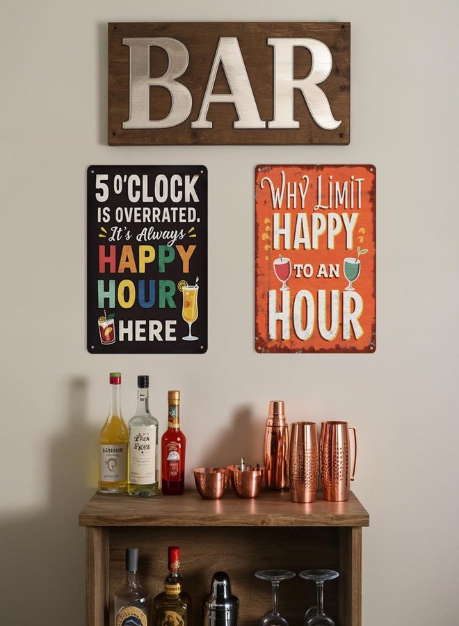 Opix Design Funny Metal Bar Sign - Humorous Wall Decor for Home Bar, Man Cave Accessories, and Basement, Patio, Outdoor Bar (Happy Hour) - Image 3