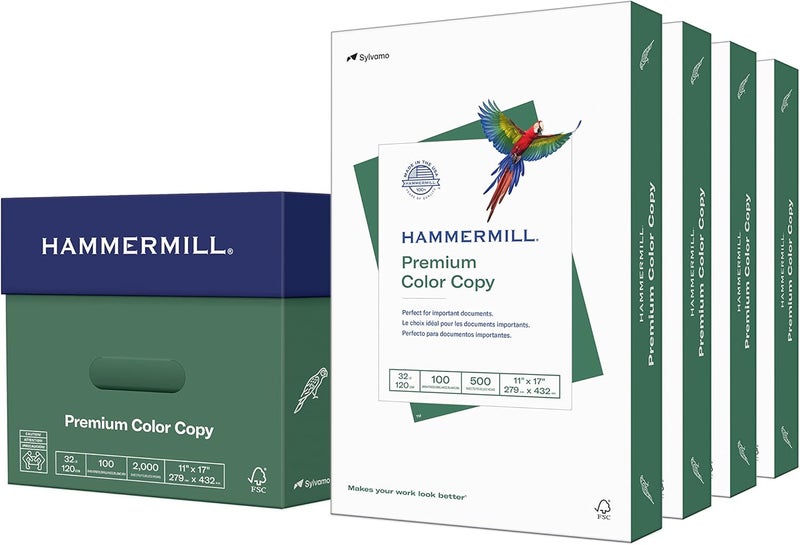 Hammermill Printer Paper, Premium Color 32 lb Copy Paper, 11 x 17-4 Ream (2,000 Sheets) - 100 Bright, Made in the USA, 102660C - Image 1