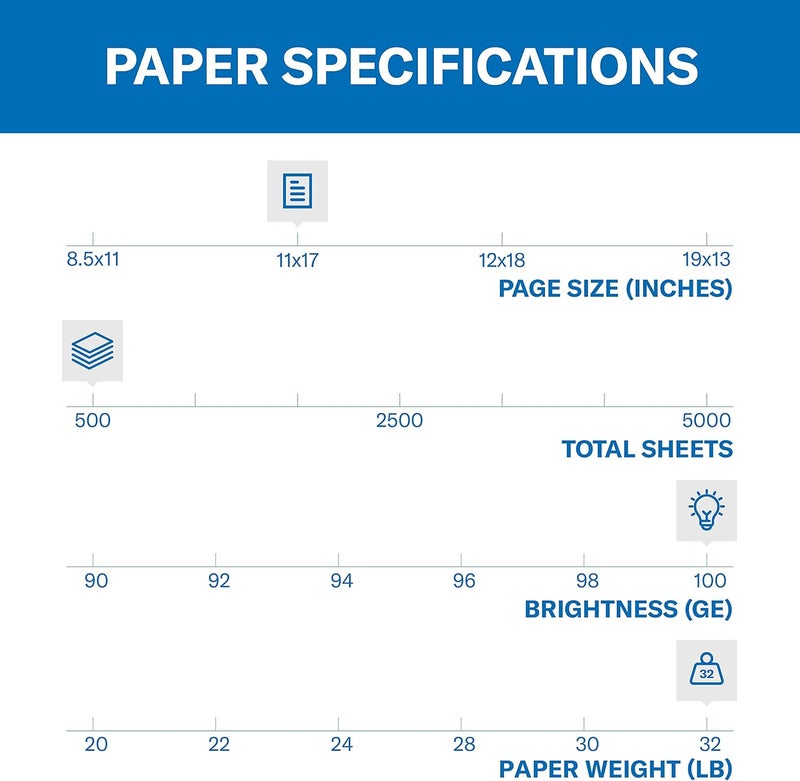 Hammermill Printer Paper, Premium Color 32 lb Copy Paper, 11 x 17-4 Ream (2,000 Sheets) - 100 Bright, Made in the USA, 102660C - Image 2