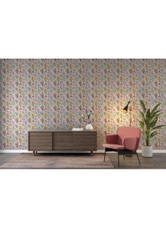 Home Gallery Illustration Of Trendy Floral Vintage Style Flowers Background Fabric Wallpaper Covers An Area ​​Up To 4.2Mx3M With Adhesive  And Smoothing Tool  - Image 4