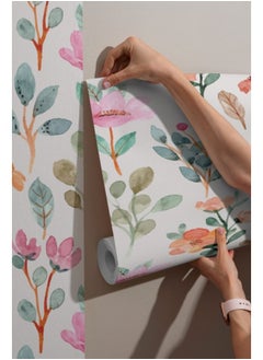Home Gallery Illustration Of Trendy Floral Vintage Style Flowers Background Fabric Wallpaper Covers An Area ​​Up To 4.2Mx3M With Adhesive  And Smoothing Tool  - Image 1