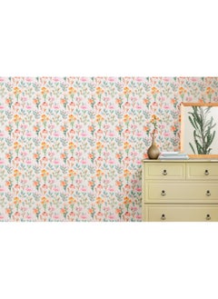 Home Gallery Illustration Of Trendy Floral Vintage Style Flowers Background Fabric Wallpaper Covers An Area ​​Up To 4.2Mx3M With Adhesive  And Smoothing Tool  - Image 3