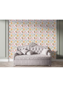 Home Gallery Illustration Of Trendy Floral Vintage Style Flowers Background Fabric Wallpaper Covers An Area ​​Up To 4.2Mx3M With Adhesive  And Smoothing Tool  - Image 2