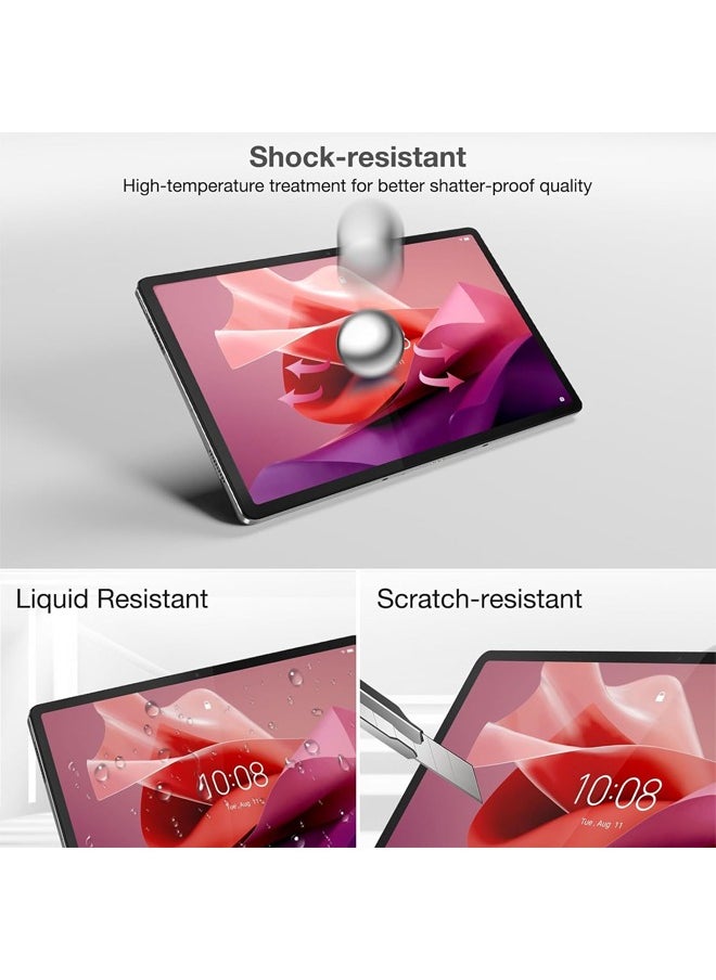 Generic - 2 Pieces Lenovo Tab P12 12.7 inches Tempered Glass Screen Protector – High Transparency, Delicate Touch, Anti-Explosion, Smooth Arc Edges, Easy Installation, Screen Protector for Lenovo Tab P12 12.7 inches - Image 1