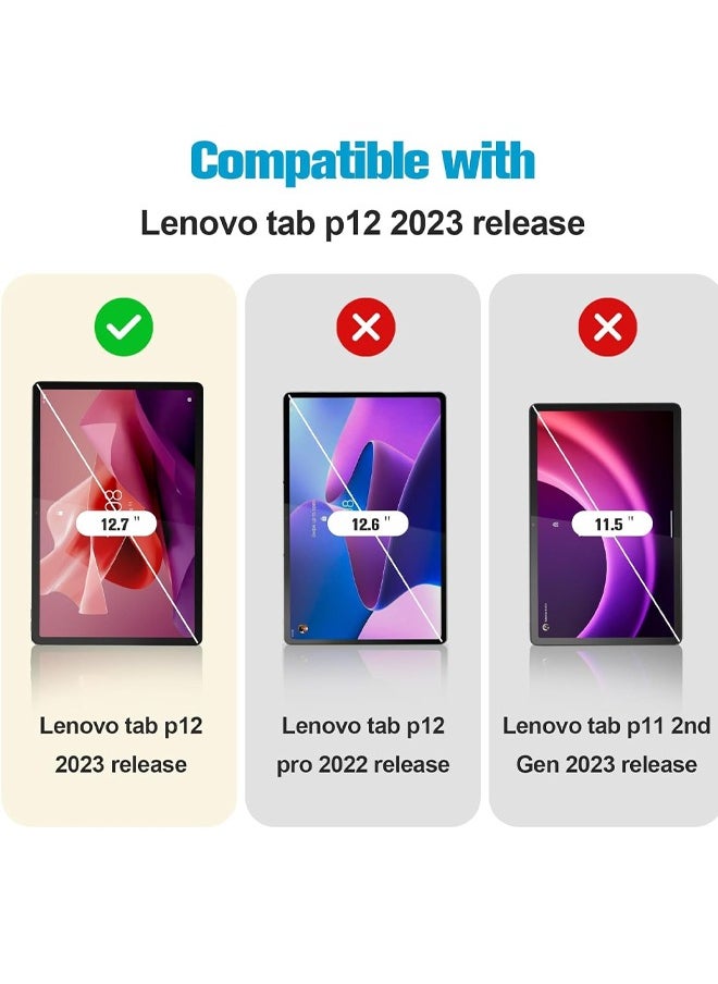 Generic - 2 Pieces Lenovo Tab P12 12.7 inches Tempered Glass Screen Protector – High Transparency, Delicate Touch, Anti-Explosion, Smooth Arc Edges, Easy Installation, Screen Protector for Lenovo Tab P12 12.7 inches - Image 1