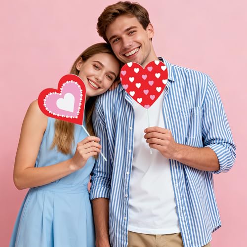 ARQRHTLY Valentine’s Day Decorations Tree Ornaments, 12 Pcs Large Red Pink White Cute Candy Heart San Valentine Tree Picks Ornaments for Valentine Wedding Anniversary Home Decor - Image 5