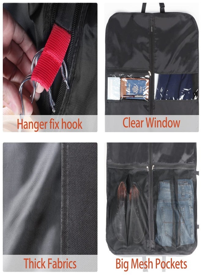 Syeeiex 50" Garment Bags for Travel,Suit Travel Bags for Men with Handles and 6 Pockets, Gusseted Thick Oxford Garment Cover for Hanging Clothes, Foldable Suit Cover Bag for Storage, Black - Image 5