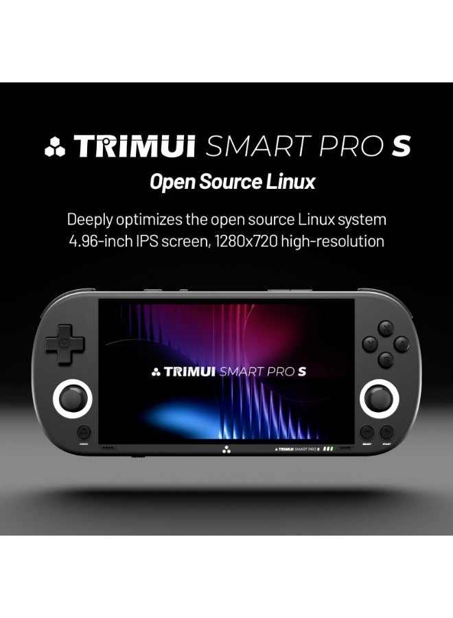 تريميو جهاز ألعاب محمول TRIMUI Smart Pro S مفتوح المصدر بنظام LINUX العتيق، جهاز ألعاب أركيد نوستالجي، شاشة HD قياس 4.96 بوصة IPS، بطارية كبيرة بسعة 5000 مللي أمبير - Image 2