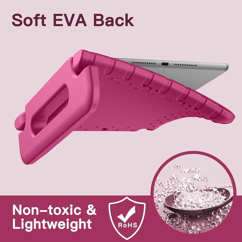 Jetech Kids Case For Ipad 9.7 Inch (6Th/5Th Generation, 2018/2017), Ipad Air 2/1 9.7 (2Nd/1St Gen, 2014/2013) And Ipad Pro 9.7 2016, Shockproof Lightweight Tablet Cover With Handle Stand (Plum) - Image 4