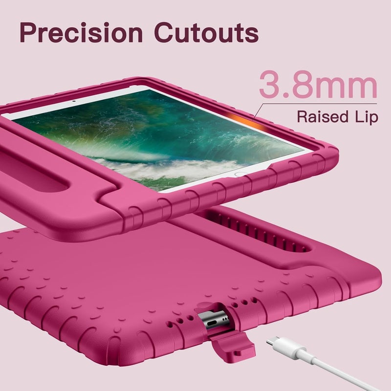 Jetech Kids Case For Ipad 9.7 Inch (6Th/5Th Generation, 2018/2017), Ipad Air 2/1 9.7 (2Nd/1St Gen, 2014/2013) And Ipad Pro 9.7 2016, Shockproof Lightweight Tablet Cover With Handle Stand (Plum) - Image 5