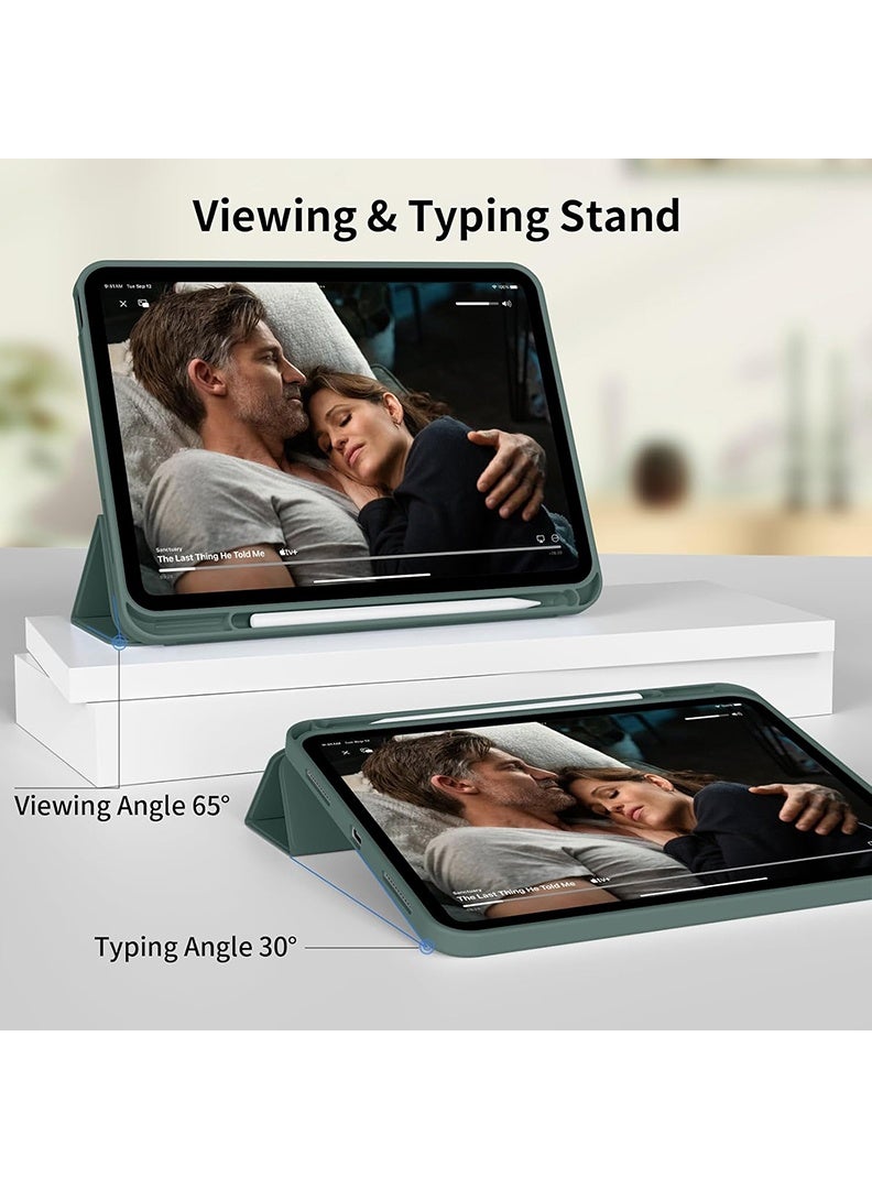 Theodor Slim Smart Case for iPad Air 11 Inch (M4 2026/ M3 2025/ M2 2024) Lightweight Slim Trifold Cover with Pencil Holder, Soft TPU Back, Auto Wake Sleep, Shockproof Protective Tablet Case - Dark Green - Image 5