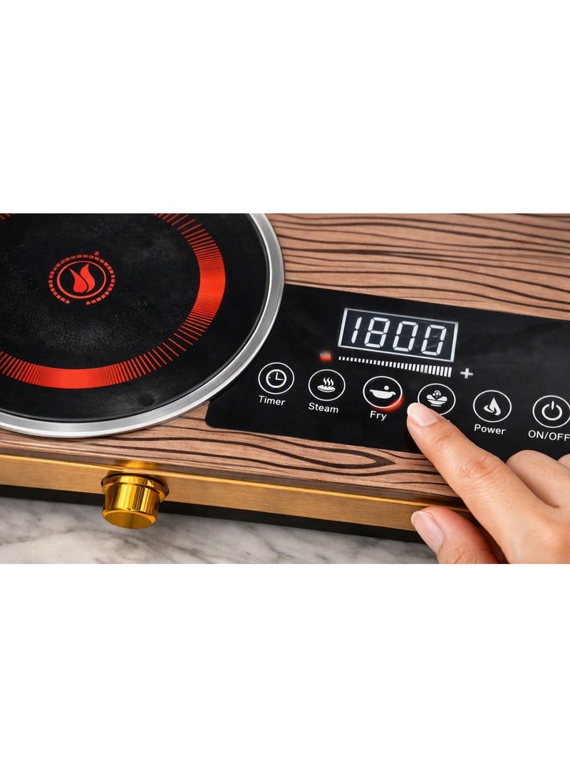 Double Infrared Electric Cooker 3500W – Dual Burner Ceramic Cooktop with LED Display, Timer Function, Touch Control, Overheat Protection – Portable Electric Stove for Home, Office & Kitchen - Image 2