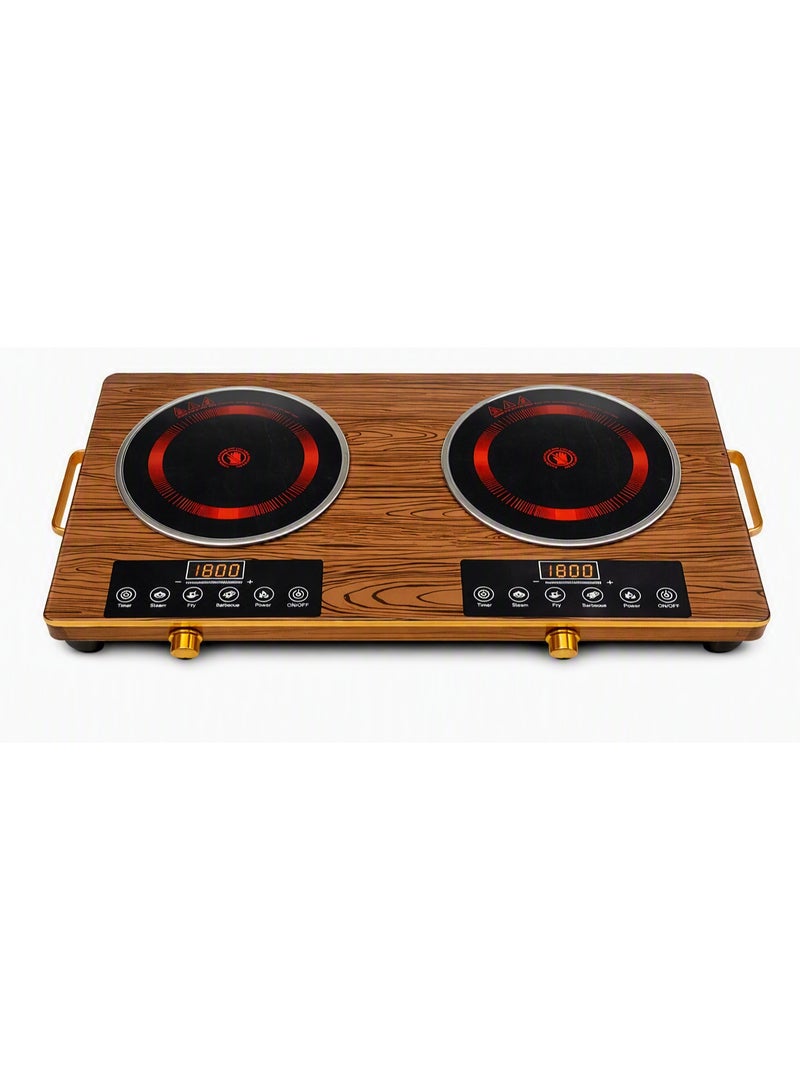 Double Infrared Electric Cooker 3500W – Dual Burner Ceramic Cooktop with LED Display, Timer Function, Touch Control, Overheat Protection – Portable Electric Stove for Home, Office & Kitchen - Image 1
