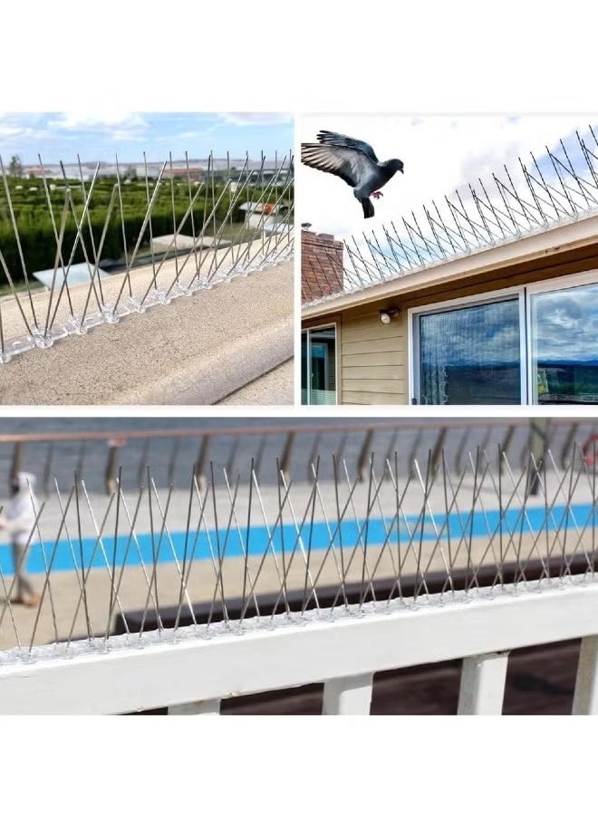 Bird Spikes Bird Repellent Devices Outdoor of Stainless Steel for Fence Windowsill Roof Bird Deterrent Spikes for Small Bird and Squirrels