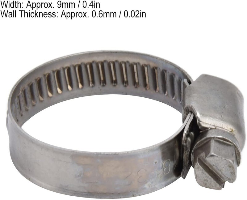 30Pcs German Style Hose Clamps, Adjustable 304 Stainless Steel Fuel Line Clamp, Pipe Tube Clips for Automotive Water Fuel Lines (18-32) - Image 3