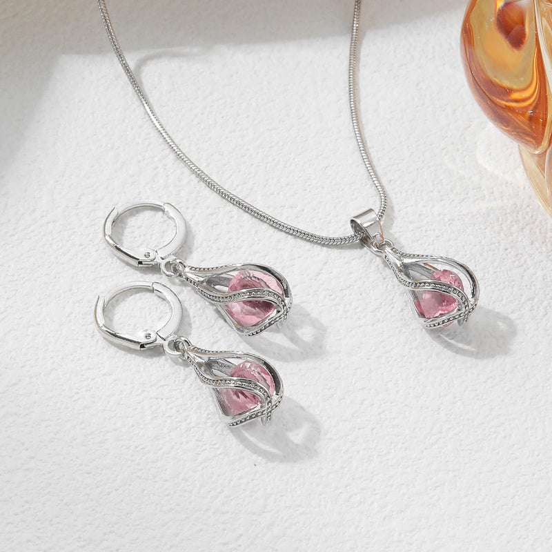 IFKM Silver Jewelry Sets for Women Rhinestone Crystal CZ Bridal Bridesmaid Accessories Necklace Earrings set for Wedding Prom Anniversary Birthday Gifts - Image 4