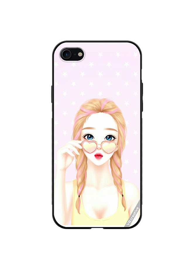 VR CREATIVE Protective Case Cover For Apple iPhone SE (2022) Heart Sunglass Girl Design Multicolour - Image 1