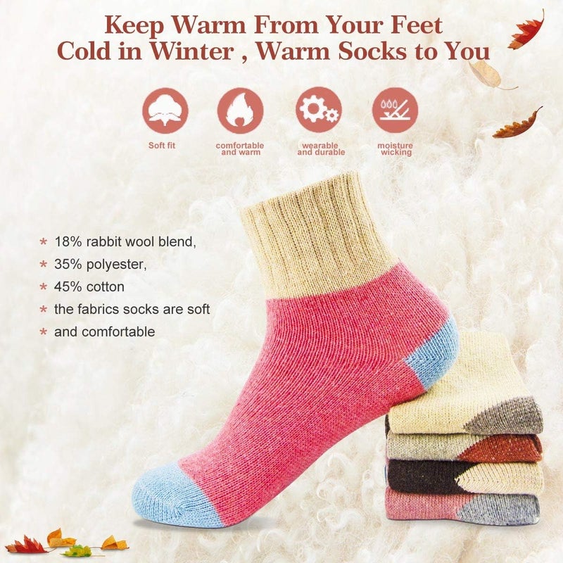 FYC Socks for Women - Stocking Stuffers Gifts for Women - Warm Thick Soft Wool Cozy Crew Socks Christmas Gifts for Woman - Image 4