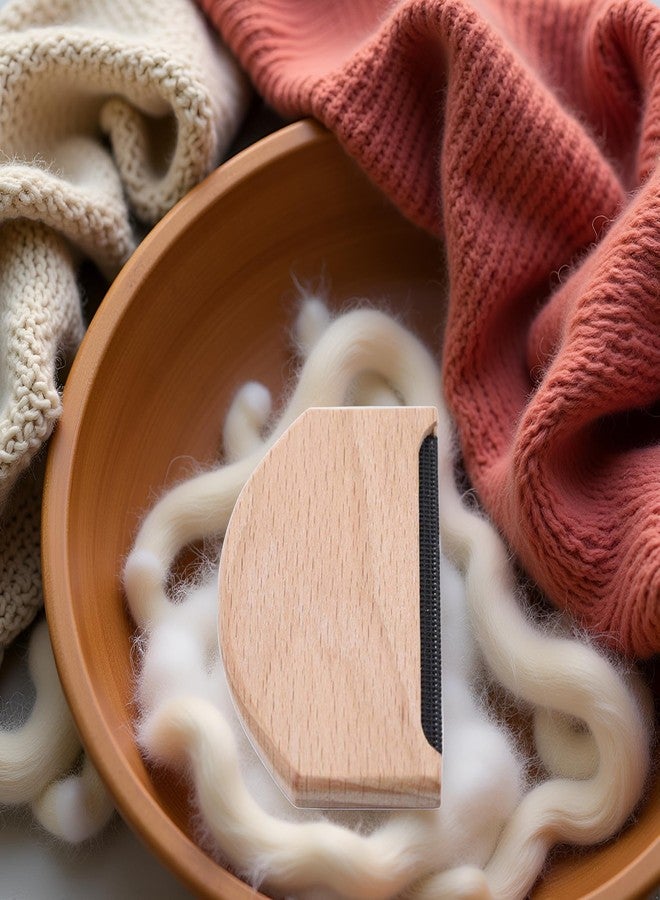 Galepromot Brown Cashmere Comb Sweater Shaver Wool Comb Knitwear Comb Wooden Pilling Fuzz Fabric Lint Remover Manual Portable Brush Tool Brushes Cleaning Tools - Image 2
