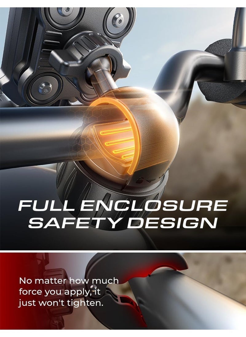 Auger Bike Phone Holder, 360° Rotation & Anti-Vibration Quick Release Motorcycle Phone Mount, Bicycle Phone Holder, Handlebar Phone Mount, Scooter Ebike Accessories, Bicycle Accessories, for iPhone Samsung Google Pixel, Black - Image 2