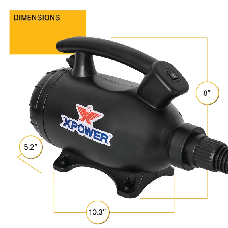 XPOWER A-5 منفاخ هواء كهربائي للتنظيف، التجفيف، النفخ، الشفط، تلميع السيارات، الكمبيوتر، نفخ الأوراق، 100 CFM، 5 فوهات + 2 فرشاة، محرك عالي الأداء، صديق للبيئة - Image 5