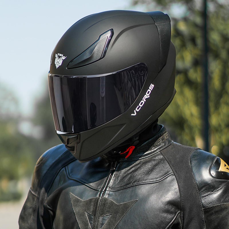 VCOROS Full Face Motorcycle Helmet for Unisex-Adults DOT Approved WS-609 Motorbike Street Bike Racing Helmets with Visor(Matte Black-B, Large) - Image 3
