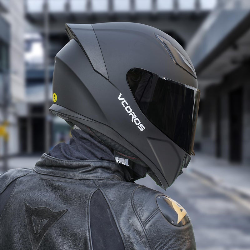 VCOROS Full Face Motorcycle Helmet for Unisex-Adults DOT Approved WS-609 Motorbike Street Bike Racing Helmets with Visor(Matte Black-B, Large) - Image 2