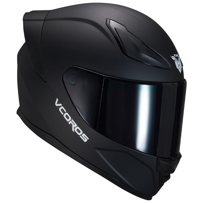 VCOROS Full Face Motorcycle Helmet for Unisex-Adults DOT Approved WS-609 Motorbike Street Bike Racing Helmets with Visor(Matte Black-B, Large) - Image 5