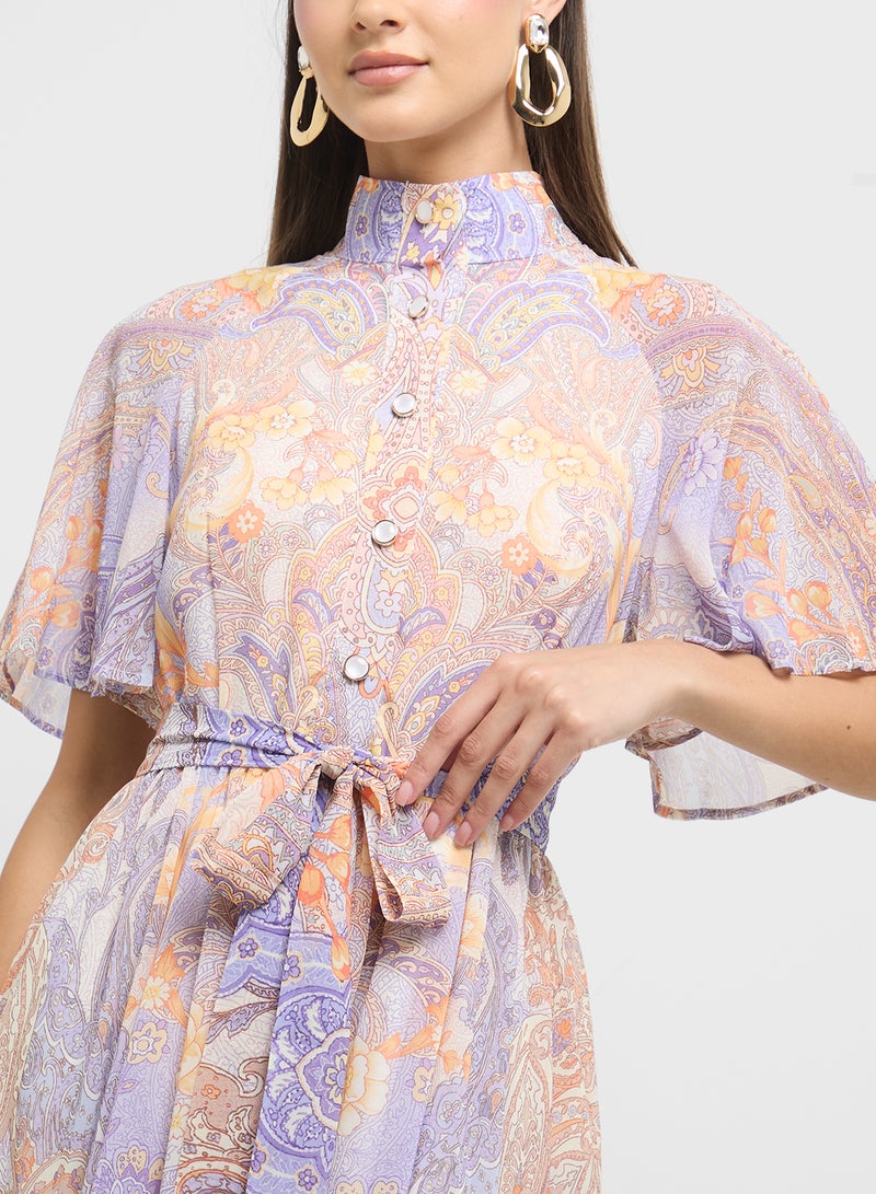 ELLA Paisley Chiffon Maxi Dress - Image 3